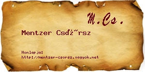 Mentzer Csörsz névjegykártya